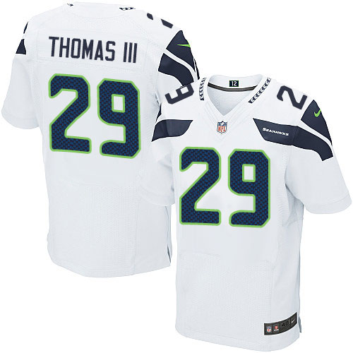 Men's Elite Earl Thomas III Nike Jersey White Road - #29 NFL Seattle Seahawks